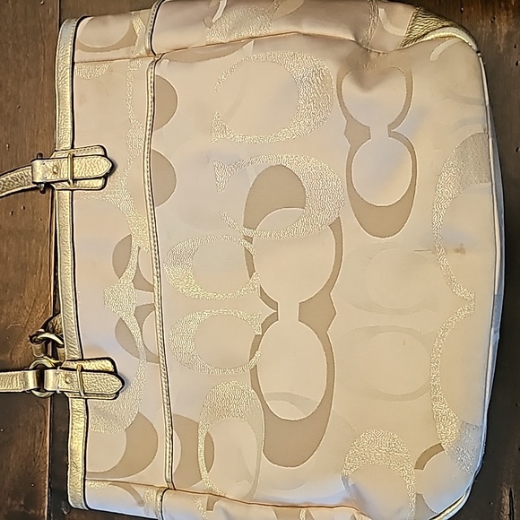 Gold-Tone Coach Signature Tote Bag - Picture 6 of 9